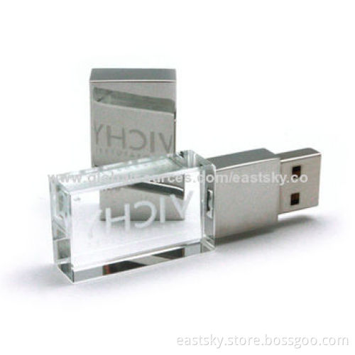 Crystal USB flash drive, attractive and elegant crystal design, with 64MB to 32GB capacity
